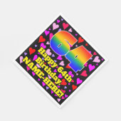 Serviette En Papier 64e anniversaire : Amour Hearts Motif, Arc-en-ciel (Coin)