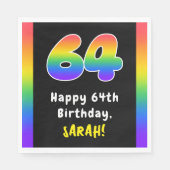Serviette En Papier 64e anniversaire : Rainbow Spectrum # 64, Nom pers (Devant)