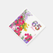 Serviette En Papier 65 Ans Elégant Jardin Floral - 65e Anniversaire (Coin)
