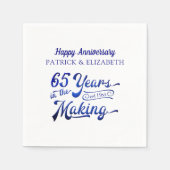 Serviette En Papier 65e anniversaire 65 ans dans le Sapphire (Devant)