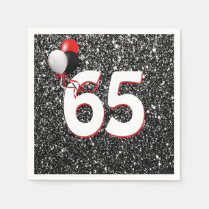 Serviette En Papier 65e anniversaire Ballons sur Parties scintillant n
