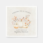 Serviette En Papier 65e anniversaire blanc Citrouille automne Leaves p (Devant)