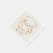 Serviette En Papier 65e anniversaire blanc Citrouille automne Leaves p (Coin)