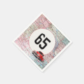 Serviette En Papier 65e anniversaire Camion rouge Retro sur la carte r (Coin)
