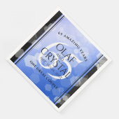 Serviette En Papier 65e anniversaire de l'élégant Mariage Blue Sapphir (Coin)