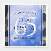 Serviette En Papier 65e anniversaire de l'élégant Mariage Blue Sapphir (Devant)