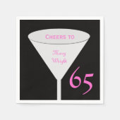 Serviette En Papier 65e anniversaire fête "Cheers To" Papier serviette (Devant)