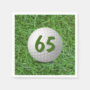 Serviette En Papier 65e anniversaire Golf Ball on Grass