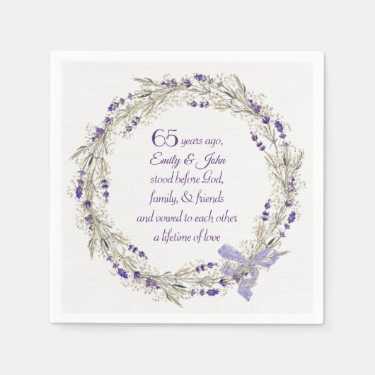 Serviette En Papier 65e anniversaire Lavender Wreath (Devant)