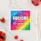 Serviette En Papier 65e Anniversaire Mondes meilleur arc-en-ciel fabul (En situation)
