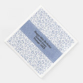 Serviette En Papier 65e anniversaire Numéro d'âge Motif bleu/blanc (Coin)