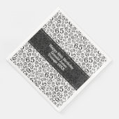 Serviette En Papier 65e anniversaire Numéro d'âge Motif noir/blanc (Coin)