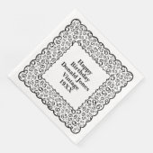 Serviette En Papier 65e anniversaire Numéro Motif pétoncles Noir/Blanc (Coin)