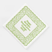Serviette En Papier 65e anniversaire Numéro Motif pétoncles vert/blanc (Coin)
