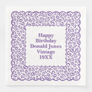 Serviette En Papier 65e anniversaire Numéro Motif St Jacques Corail/Bl