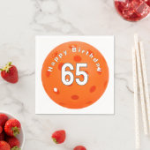 Serviette En Papier 65e anniversaire Orange Pickleball (En situation)