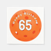 Serviette En Papier 65e anniversaire Orange Pickleball (Devant)