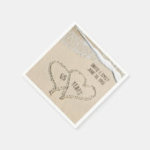 Serviette En Papier 65e Anniversaire Plage Coeurs serviettes (Coin)