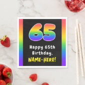 Serviette En Papier 65e anniversaire : Rainbow Spectrum # 65, Nom pers (En situation)