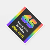 Serviette En Papier 65e anniversaire : Rainbow Spectrum # 65, Nom pers (Coin)