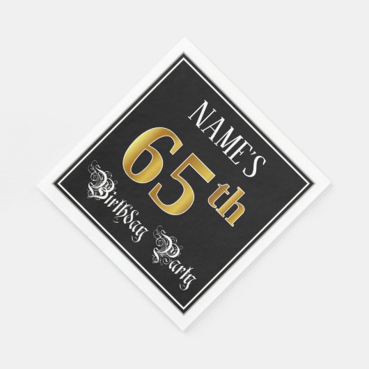 Serviette En Papier 65e fête d'anniversaire — Script fantaisie, Faux G (Coin)