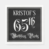 Serviette En Papier 65e fête d'anniversaire — Script fantaisie + Nom p (Devant)