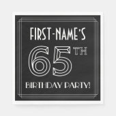 Serviette En Papier 65e fête d'anniversaire : Style Art Déco + Nom per (Devant)