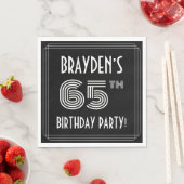 Serviette En Papier 65e fête d'anniversaire : Style Art Déco + Nom per (En situation)