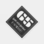 Serviette En Papier 65ème anniversaire : Art Déco Inspiré Look "65" + (Coin)