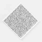 Serviette En Papier 65th Age Random Number Pattern Black/White (Coin)
