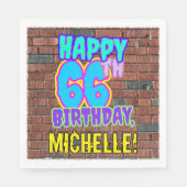 Serviette En Papier 66e anniversaire ~ Amusant, Graffiti urbain inspir (Devant)