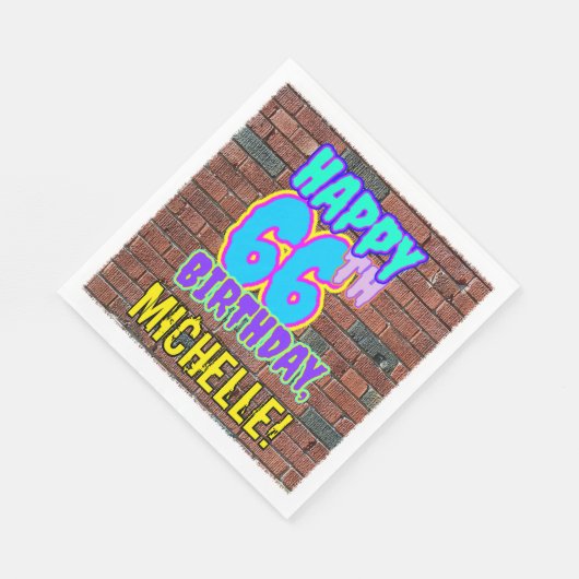 Serviette En Papier 66e anniversaire ~ Amusant, Graffiti urbain inspir (Coin)