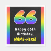 Serviette En Papier 66e anniversaire : Rainbow Spectrum # 66, Nom pers (Devant)