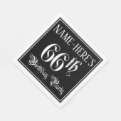 Serviette En Papier 66e fête d'anniversaire — Script fantaisie + Nom p (Coin)