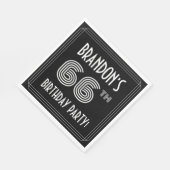 Serviette En Papier 66e fête d'anniversaire : Style Art Déco + Nom per (Coin)