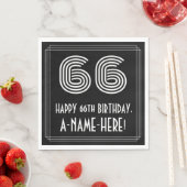 Serviette En Papier 66ème anniversaire : Art Déco Inspiré Look "66" +  (En situation)