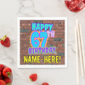Serviette En Papier 67e anniversaire ~ Amusant, Graffiti urbain inspir (En situation)