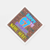 Serviette En Papier 67e anniversaire ~ Amusant, Graffiti urbain inspir (Coin)