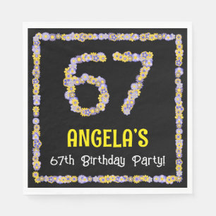 Serviette En Papier 67e Anniversaire : Nombre de fleurs florales, nom
