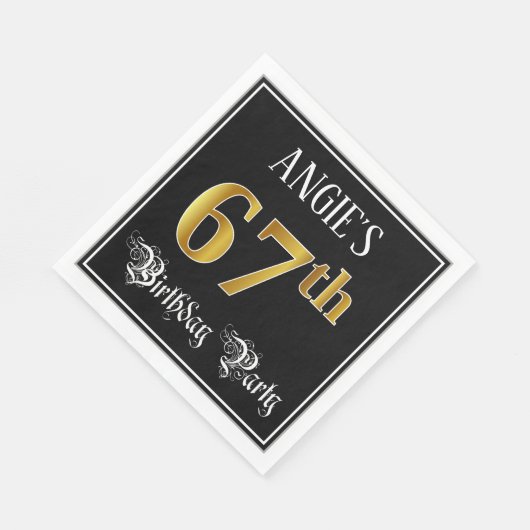 Serviette En Papier 67e fête d'anniversaire — Script fantaisie, Faux G (Coin)