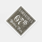 Serviette En Papier 67e fête d'anniversaire — Script fantaisie, Faux W (Coin)