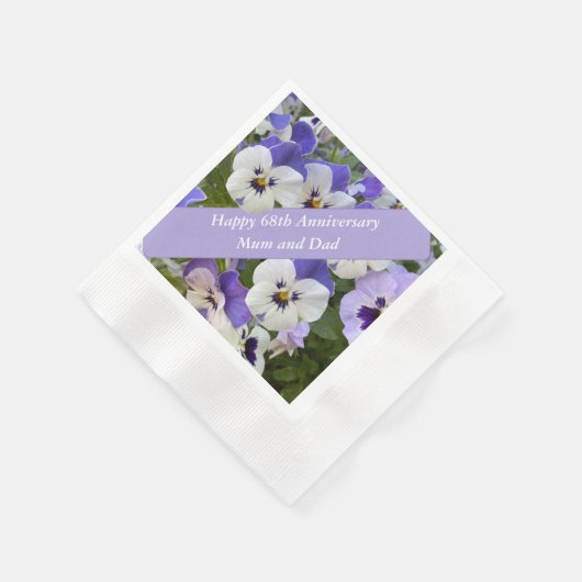 Serviette En Papier 68e anniversaire modifiable (Coin)