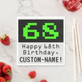 Serviette En Papier 68e anniversaire - Nerdy / Geeky Style "68" & Nom (En situation)