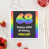 Serviette En Papier 68e anniversaire : Rainbow Spectrum # 68, Nom pers (En situation)