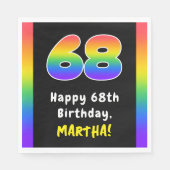 Serviette En Papier 68e anniversaire : Rainbow Spectrum # 68, Nom pers (Devant)