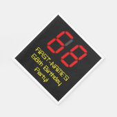 Serviette En Papier 68e anniversaire : Rouge Digital Clock Style "68"  (Coin)