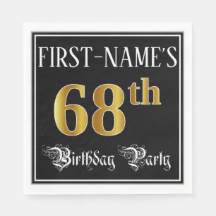Serviette En Papier 68e fête d'anniversaire — Script fantaisie, Faux G