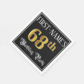 Serviette En Papier 68e fête d'anniversaire — Script fantaisie, Faux G (Coin)