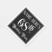 Serviette En Papier 68e fête d'anniversaire — Script fantaisie + Nom p (Coin)