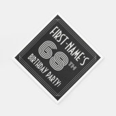 Serviette En Papier 68e fête d'anniversaire : Style Art Déco + Nom per (Coin)